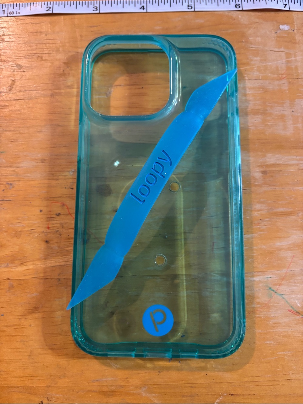 Loopy Case Teal Transparent Phone Case with Blue Strap